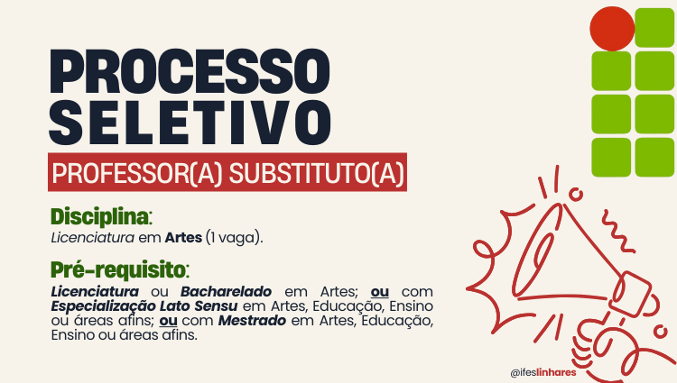  Processo Seletivo - Professor(a) Substituto(a)